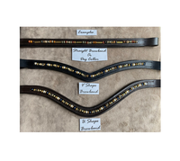 Bande de sourcils rembourrée à changement rapide (noir ou havane foncé)-Bande de sourcils en cuir à canal de 8mm pour bride de cheval