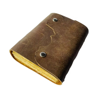 Carnet de croquis de voyage personnalisé en cuir fait main, style vintage, avec couverture souple, pages vierges, bordure festonnée et fermeture à bouton, 100 feuilles