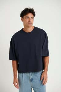 เสื้อยืดครอปสำหรับผู้ชายเสื้อยืดฮิปฮอปทรงหลวมสะพายไหล่ตกทำจากผ้าฝ้าย100% 240 GSM heavyweight ออกแบบโลโก้ได้ตามต้องการ - Product Image 5