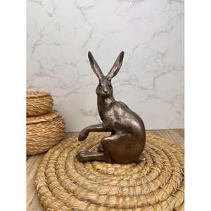 <b>Antique</b> Rabbit Sculpture Easter Ornament Model Casted Rabbit Figurine Home Garden Decoration Bunny Sculpture Handcrafts - Product Image 1