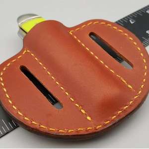 Étui à pancake en cuir fait main, étui de poche en cuir fait main, diamètre supérieur de 1,5 pouces, ouverture supérieure pour étui de 2 pouces - Product Image 6