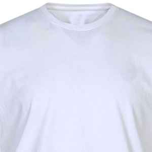 Conjunto de pijama de camiseta lisa blanca Conjunto de salón tejido de algodón 100% Ropa de dormir de media manga suave y transpirable con camiseta y pantalones de cuello redondo - Product Image 4