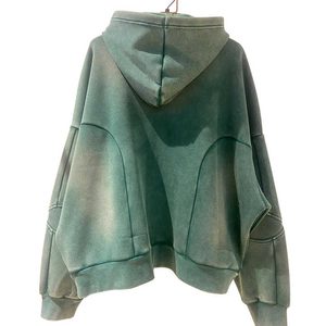 Personalizado doble bolsillos de gran tamaño 600 GSM peso pesado algodón polar en blanco zipup vintage a prueba de viento Sudadera con capucha para hombre 2025 - Product Image 2