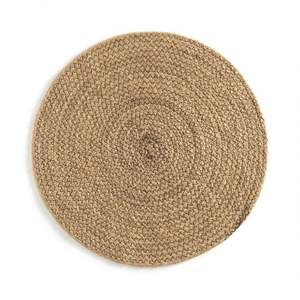 Tapis de table et tapis de jacinthe d'eau tressé à la main résistant à la chaleur napperons tissés grand tapis rond en osier naturel - Product Image 1