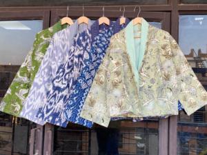 Kantha แจ็คเก็ตแบบสั้นด้านหน้าผูกด้านหน้าเสื้อโค้ทแบบเปิดแจ็คเก็ตพิมพ์ลายป่าญี่ปุ่นแจ็คเก็ตผ้าฝ้ายผู้หญิงเทศกาลของขวัญคริสต์มาส - Product Image 2