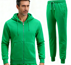 Ensemble de survêtement pour homme de qualité supérieure, jogging et sweat à capuche zippé, coupe ajustée, tissu technique en polaire, vêtements décontractés, idéal pour la salle de sport, prix de gros, survêtement pour homme - Product Image 2
