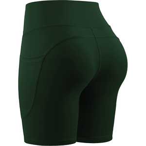 Pantalones cortos de gimnasio de cintura alta para mujer, ropa atlética deportiva, entrenamiento deportivo, levantamiento de glúteos, pantalones cortos de Yoga elásticos sin costuras con bolsillo para teléfono - Product Image 4