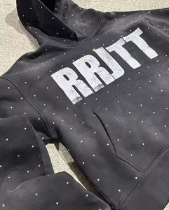 Wholesale Custom Bling Rhinestone Couple Hoodie Design <b>Skeleton</b> Skull <b>Full</b> Zip up Custom Rhinestone Hoodies Custom made - Product Image 2