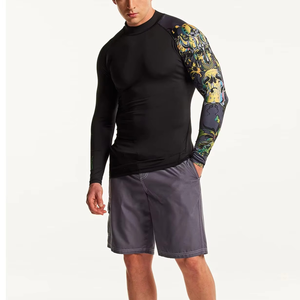 High Quality Camouflage Rash Guard Gear for BJJ MMA Jiu Jitsu Custom Sublimation Half Sleeve Rash Guard for Men - Product Image 6
