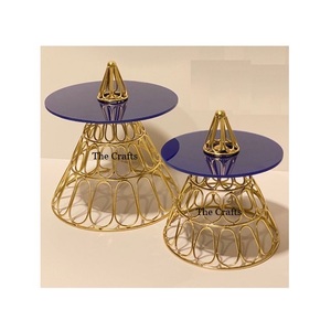 Juego de soporte para pasteles de diseño maravilloso de dos tamaños diferentes Soporte para servir bocadillos de pastel de metal con calidad superior - Product Image 3