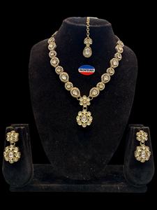 Montana Kundan Stone <b>Pearl</b> Alloy Women's <b>Necklace</b> <b>Earring</b> <b>Set</b> Fashion Jewelry Ethnic Party Wear Wedding Engagement Anniversary - Product Image 6