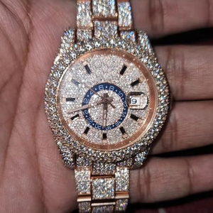 Reloj de lujo para hombre Iced Moissanite brillante diamante rectángulo caja de acero inoxidable mecánico ETA resistente al agua 10m cristal - Product Image 1