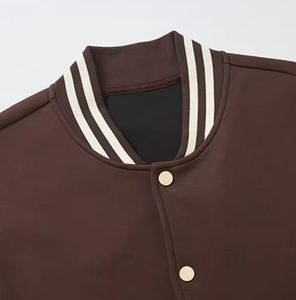 Alta calidad algodón bordado peso pesado moda Casual botón chaquetas de invierno hombres Varsity CollegeBaseballjacket para hombres - Product Image 4