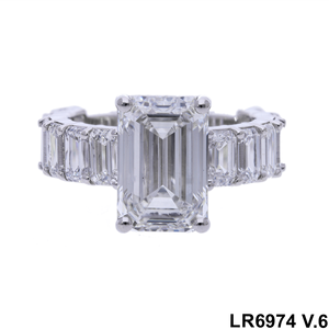 15 CT Esmeralda corte forma diamante 14K oro boda banda laboratorio crecido CVD OVL diamante boda oro anillo 13 diamante aniversario anillo - Product Image 3