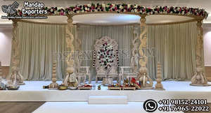 Mandap de mariage en bois de style Maharaja gujarati, très vendu, qualité supérieure, piliers sculptés, cadre de mandapam pour événements, Mexique - Product Image 3