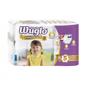 WUGLO Couches jetables pour bébé en tissu non tissé doux de haute qualité, respirantes, avec canaux anti-fuites 3D et insert 100% coton - Product Image 1