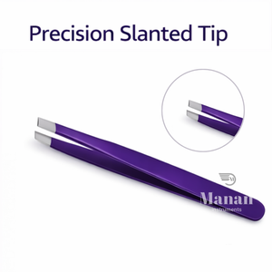 Pinzas Profesionales de Acero Inoxidable Morado Ecológicas de Primera Calidad, Punta Inclinada, Herramienta de Belleza para Depilación de Precisión - Product Image 4
