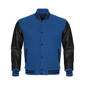 Haute Qualité Court En Cuir Matériel Femme et Hommes Laine Varsity En Cuir Manches CollegeBaseballjacket pour hommes DDP Expédition - Product Image 1