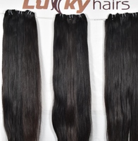 Extensions de Cheveux Humains Indiens Lisses, Bundles de Luxe en Cheveux Vierges, Noir Naturel, Cheveux Remy Double Drawn, Pointes Épaisses, Doux et Soyeux, 100g