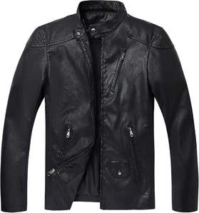 Veste imperméable d'hiver pour hommes coupe-vent chaud en cuir véritable pour High Street couleur noire 2025 - Product Image 1
