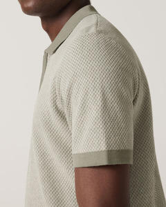 Pull polo élégant de luxe en tricot pour hommes, streetwear 100% en coton doux avec logo personnalisé et broderie - Product Image 2