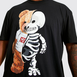 เสื้อยืดกราฟิกพิมพ์ลายโครงกระดูกเท็ดดี้สำหรับผู้ชายเสื้อเจอร์ซีย์แขนสั้นคอกลมผ้าฝ้าย100% ความยาวปกติ4XL - Product Image 6