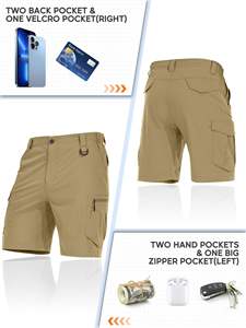 กางเกงขาสั้นคาร์โก้ผ้าคอร์ดูรอยคุณภาพสูง 100% ผ้าฝ้าย สำหรับผู้ชาย ใส่เล่นกีฬาฤดูร้อน ระบายอากาศได้ดี แห้งเร็ว ไม่ยับ - Product Image 6