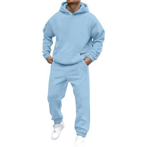 Tenue de sport en coton pur pour homme, jogging d'entraînement personnalisé avec design unique et logo, survêtement à motif solide - Product Image 3