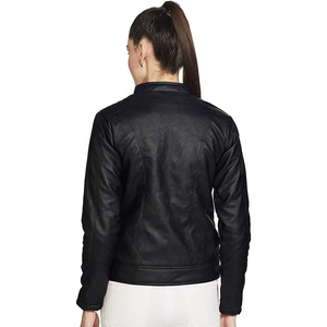 Vente en gros Veste en cuir respirante pure mode pour femmes avec impression de logo personnalisé Veste en cuir pour femmes de taille OEM à bas prix - Product Image 2