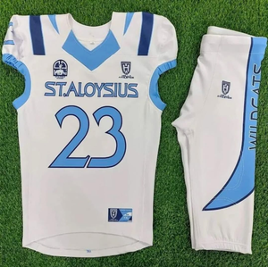 เสื้อเจอร์ซีย์อเมริกันฟุตบอลแบบเย็บพร้อมกางเกงบุฟองน้ำ ผ้าระบายอากาศ ยืดได้ 4 ทิศทาง ปักลายแอพพลิเค - Product Image 4