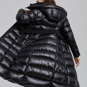 Veste longue matelassée pour femmes en gros, veste d'hiver chaude matelassée à capuche, vêtements d'extérieur tendance, logo personnalisé, veste longue matelassée pour femmes - Product Image 3