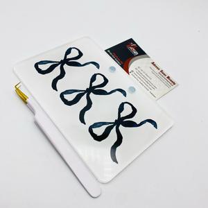 Azulejos de pestañas acrílicas personalizados sostenibles, azulejo de pestañas blanco y negro, lazo, corazón, flor, diseño de mariposa, herramientas de pestañas al por mayor - Product Image 6