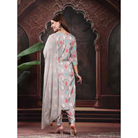 Ensemble Saree Kurta Palazzo Dupatta pour femmes, brodé en viscose, style traditionnel indien pakistanais, ethnique, pour les fêtes et le quotidien