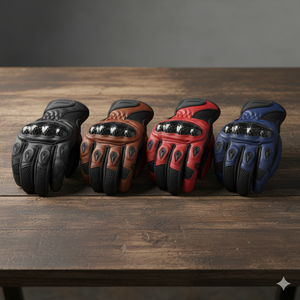 Gants de moto de qualité supérieure pour hommes et femmes, gants de motard en cuir, respirants, gants de protection pour moto - Product Image 1