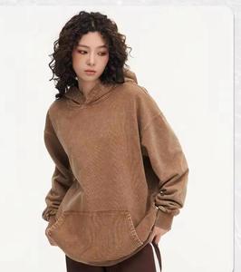 Custom Unisex Loose <b>Blank</b> Ripped Baggy Distressed Vintage Heavy <b>Weight</b> Cotton Acid Wash Hoodie for Men - Product Image 5