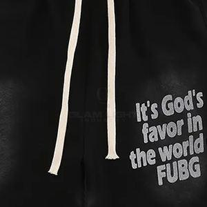 Shorts lavés à l'acide vintage imprimés sur mesure Street Wear conception d'impression de lettres produit durable et écologique shorts lavés à l'acide - Product Image 6