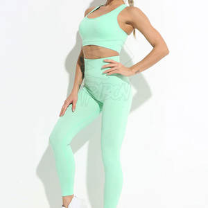 ชุดโยคะไร้รอยต่อสำหรับผู้หญิงชุดออกกำลังกายออกกำลังกายโลโก้ด้านหน้าเป็นมิตรกับสิ่งแวดล้อม - Product Image 2