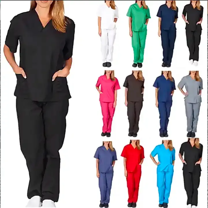 Op Maat Gemaakt Comfortabel Dragen Ziekenhuisuniform Met Korte Mouwen Verpleegster Scrubs Uniforms Herenpersoneel Ziekenhuisuniform