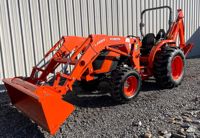 KUBOTA 55 PS MX5200 TRAKTOR MODELL MIT BAGGER UND VORDERLADER ZU VERKAUFEN