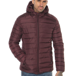 Men's Winter Red <b>Puffer</b> <b>Jacket</b> with Stand Collar and Fur Hood Customizable Formal Style on Sale - Product Image 3