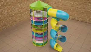 High Quality Customizable Mixed Colour Commercial Soft Play Sponge Coated Tower Slide By Maxplay