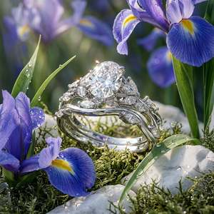 แหวนหมั้นมอสซาไนต์ทรงวงรีลายใบไม้บิดเกลียว Jeulia - Product Image 4