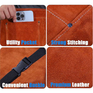 Pantalon de soudage de travailleur résistant à la chaleur ignifuge mécanicien soudeur travaille pantalon en cuir de sécurité fabriqué au Pakistan - Product Image 3