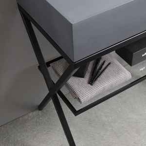 Mueble de Baño Independiente de 80 cm con Lavabo Gris y Espejo LED de Madera, Muebles de Baño Modernos - Product Image 6