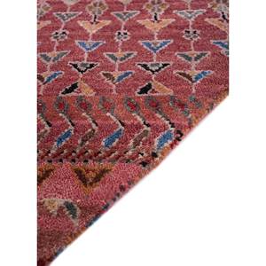 Alfombra Manchaha de Lana y Seda de Bambú con Patrón de Rayas Anudada a Mano en Rojo y Naranja - Para Uso Doméstico Les-6026 - Product Image 4