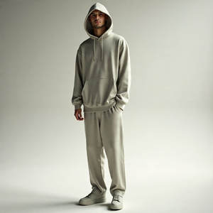 Élégant 500 GSM Track Hoodie Pantalon Ensemble Durable pour Streetwear Formation Imprimé Toutes Les Couleurs Disponibles Pantalon Droit À Capuche Col - Product Image 3