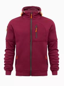 Sudadera con capucha informal de nuevo estilo para hombre con estampado en relieve Sudadera deportiva con capucha Múltiples cremalleras y bolsillos Ajuste holgado - Product Image 6