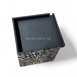 Caja de Pañuelos Elegante Hecha a Mano con Incrustaciones de Nácar, Decoración de Hogar de Lujo - Product Image 4