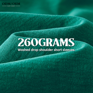 เสื้อยืดโอเวอร์ไซส์100% 260กรัมสำหรับผู้ชายเสื้อยืดปักโลโก้สไตล์วินเทจออกแบบได้ตามที่ต้องการ - Product Image 6