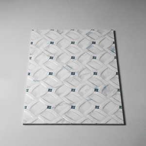 Carreaux de mur décoratifs en céramique 3D modernes blancs, noirs et gris 300x600 pour salle de bain et cuisine, carreaux de mur intérieurs numériques - Product Image 3
